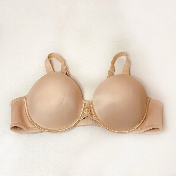 Vanity Fair Beauty Back Bra 44C Beige 76380 Embroidered Detail Smoothing - Picture 2 of 9